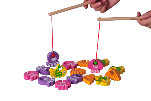 Montessori Wooden Fishing Game for Toddlers Fine Motor Skills