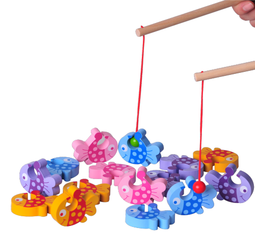 Montessori Wooden Fishing Game for Toddlers Fine Motor Skills