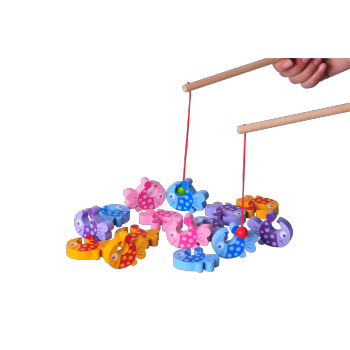 Montessori Wooden Fishing Game for Toddlers Fine Motor Skills