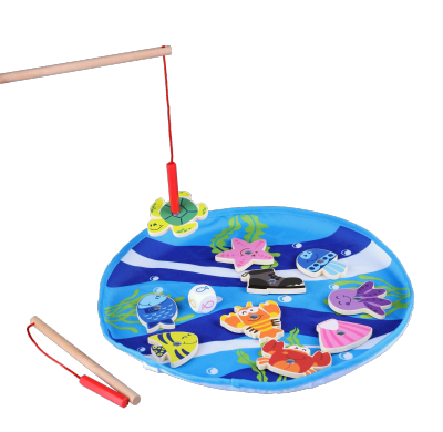Fishing Game Magnetic Wooden Fishing Game for Toddlers and Preschoolers Magnetic Wood Rod