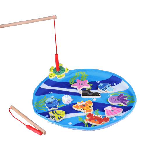 Fishing Game Magnetic Wooden Fishing Game for Toddlers and Preschoolers Magnetic Wood Rod