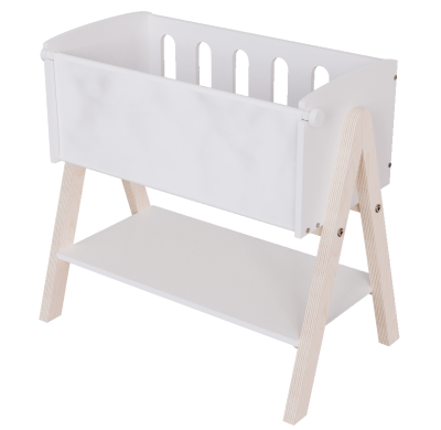 Wooden Doll Furniture Height Adjustable Crib with adjustable Height  Storage for 18 inches Doll