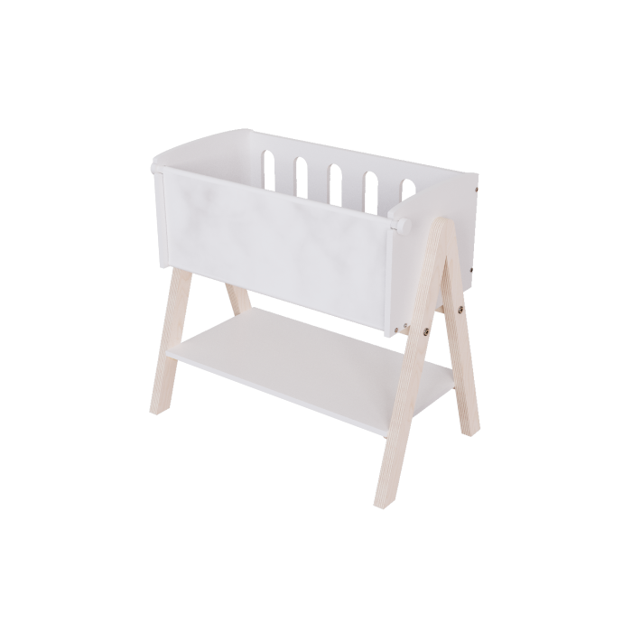 Wooden Doll Furniture Height Adjustable Crib with adjustable Height  Storage for 18 inches Doll