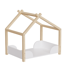 Wooden Baby Doll Bed with White Bedding Kit for 18 inch Dolls