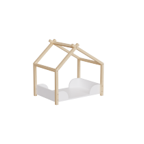 Wooden Baby Doll Bed with White Bedding Kit for 18 inch Dolls