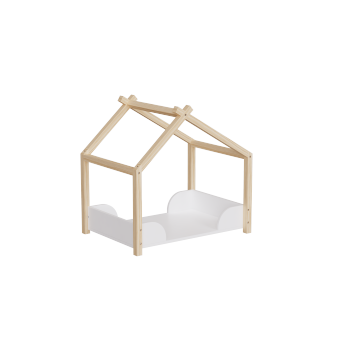 Wooden Baby Doll Bed with White Bedding Kit for 18 inch Dolls