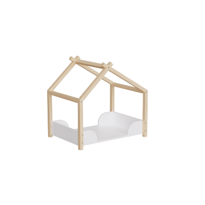 Wooden Baby Doll Bed with White Bedding Kit for 18 inch Dolls