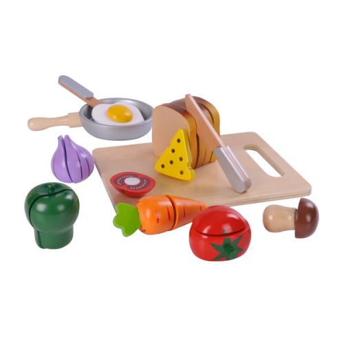 Forestoy Wooden Play Cooking Time Set Pretend Play Kitchen Accessories Toys Set for Kids Toddlers