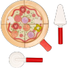 Forestoy Play Set "Pizza" with Toppings Cutting Food for Kids Pizza Toy Set Pretend Play Kitchen