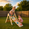 Rainbow Pikler Triangle | Vibrant & Safe | Wood, Climbing & Sliding | Kids Play & Growth | Customizable