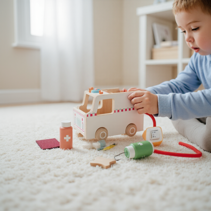 Wooden Ambulance Toy