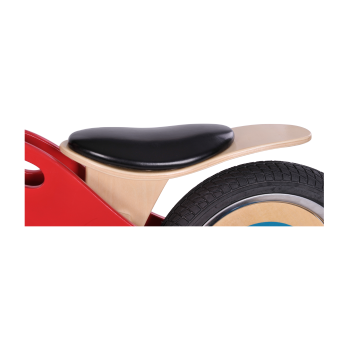 Red Color Printed Wooden Balance Bike With EVA and Rubber Tire Balance Bike with PU Seat