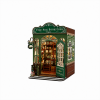 DIY Book Store Kit Laser Cut Wood Puzzle Toy with LED Lights, Miniature 3D Wooden Book Nook for Shelf Decor