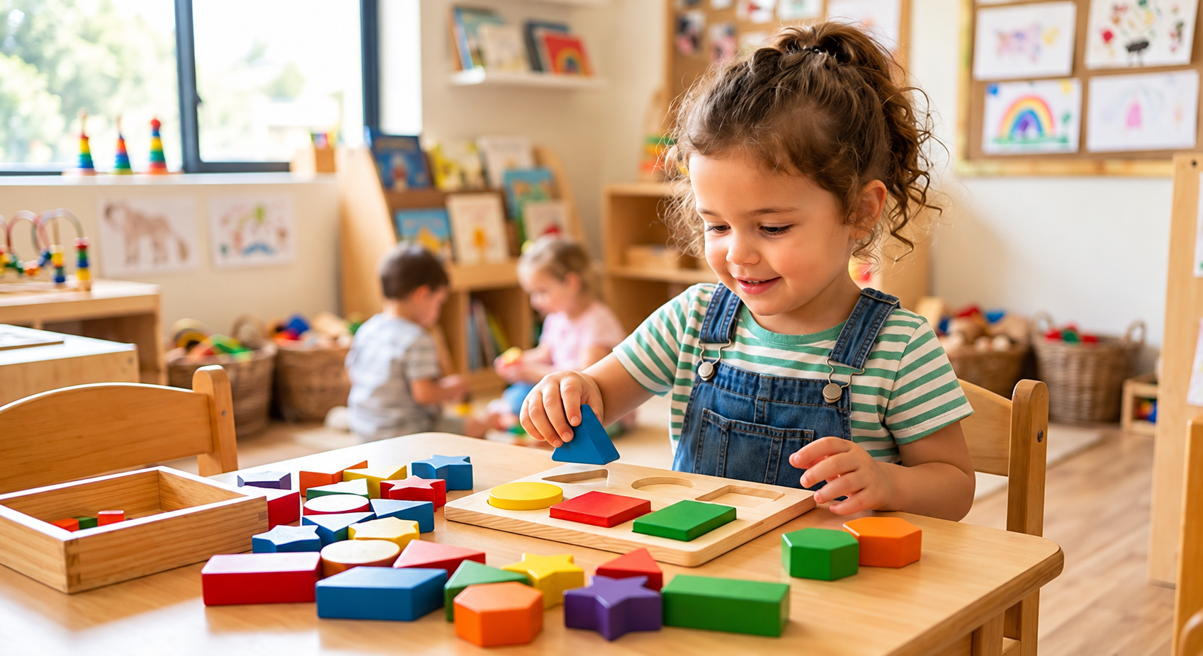 Wooden shape sorter activity cube from Forestoy's educational wooden toy collection