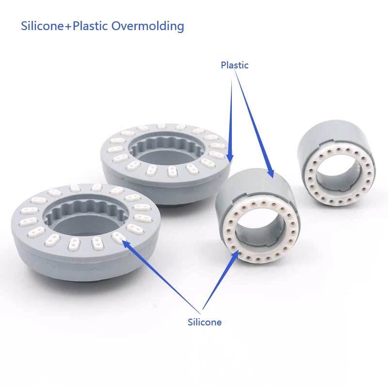 silicone+plastic overmolding