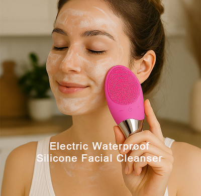 Customizable OEM Deep Clean Electric Waterproof Silicone Facial Cleansing Brush | ODM Skincare Tool for Professional Brands in North America | Perfect Overmolding Solution for High-Quality Silicone Products