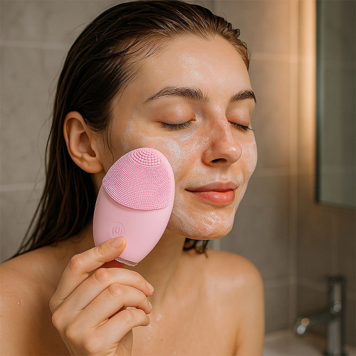Sonic Silicone Facial Cleanser – Waterproof Rechargeable Face Brush for Deep Pore Cleansing & Gentle Exfoliation