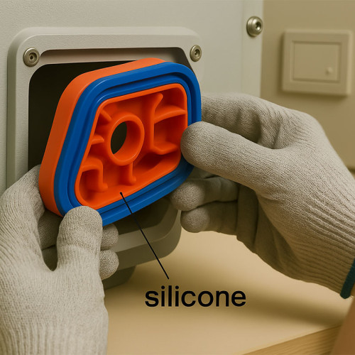 Custom Overmolded Silicone Sealing Gasket | Precision Molded Rubber-TPU & Silicone Parts for Waterproof Medical & Industrial Devices