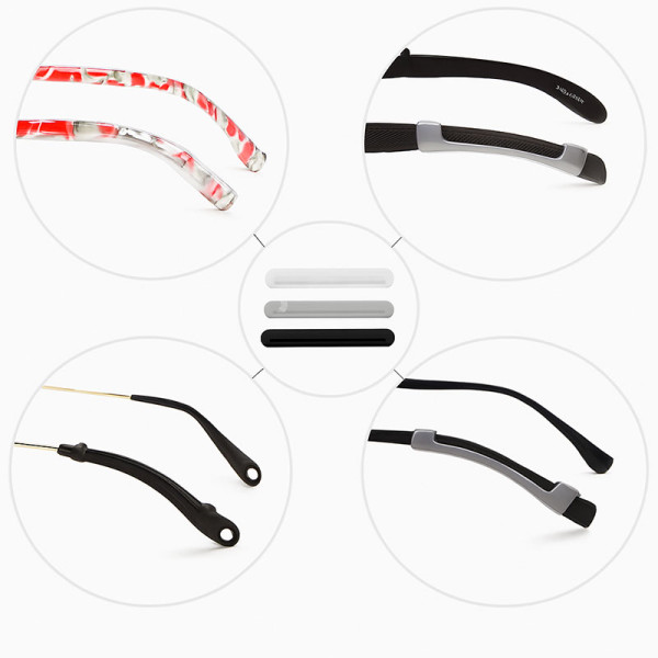 Премиальные силиконовые накладки на дужки очков – нескользящие накладки на ножки очков, удобная фиксация ушей и защитные насадки на дужки очков