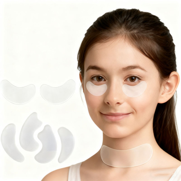 Reusable Medical-Grade Silicone Eye Pad & Face Lifting Patch Set Forehead Neck Chest & Under-Eye Anti-Wrinkle Pads