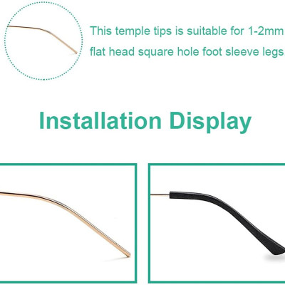 Soft Silicone Anti-Slip Eyeglass Temple End Tips Replacement Temple Covers for Flat & Thin Eyeglass Legs | OEM Manufacturer
