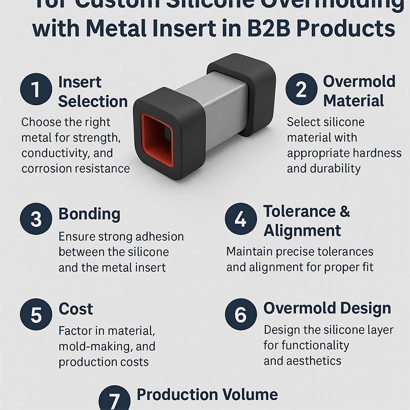 Top 7 Design Considerations for Custom Silicone Overmolding with Metal Insert in B2B Products