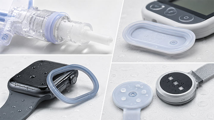 Waterproof silicone overmolding for medical and wearable devices