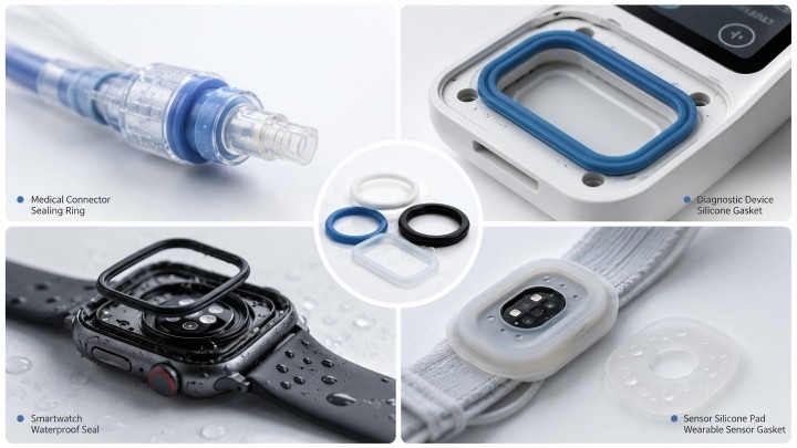 Medical and wearable silicone materials for sealing and comfort