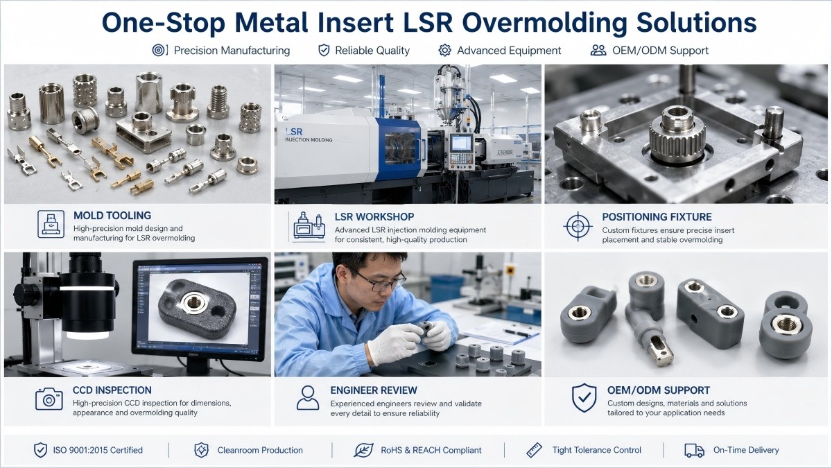 Metal silicone overmolding factory with quality control and inspection