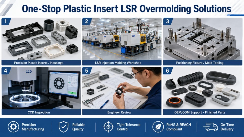 Plastic silicone overmolding factory with quality control and inspection