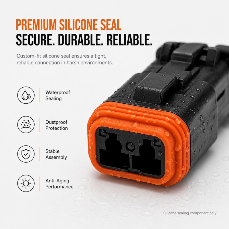 Automotive grade silicone material for connector sealing gasket