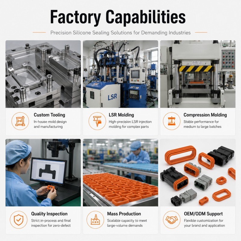 OEM ODM manufacturing support for automotive silicone connector seals