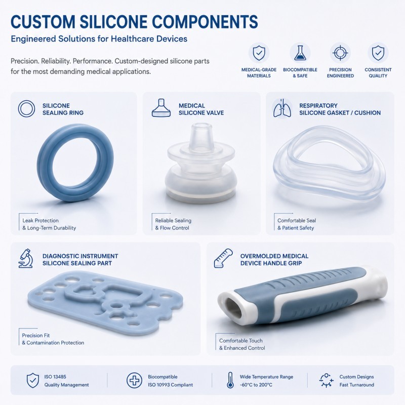 Custom medical silicone parts for healthcare devices