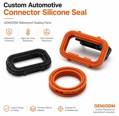Custom Automotive Connector Silicone Seal | LSR Overmolding OEM Manufacturer