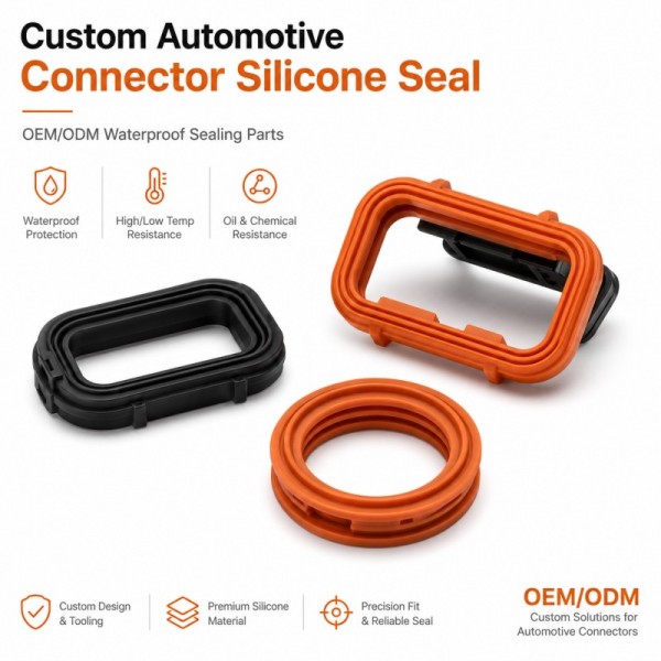 Custom Automotive Connector Silicone Seal | LSR Overmolding OEM Manufacturer