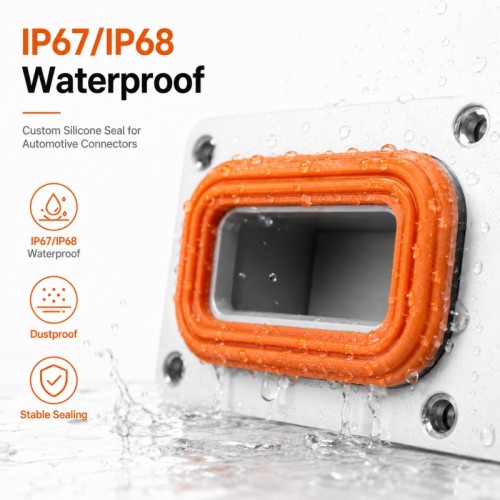 Custom Automotive Connector Silicone Seal | LSR Overmolding OEM Manufacturer