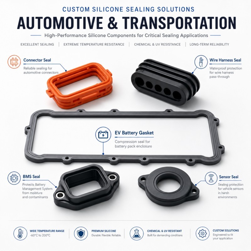 What Are Customized Silicone Solutions for Automotive & Transportation?