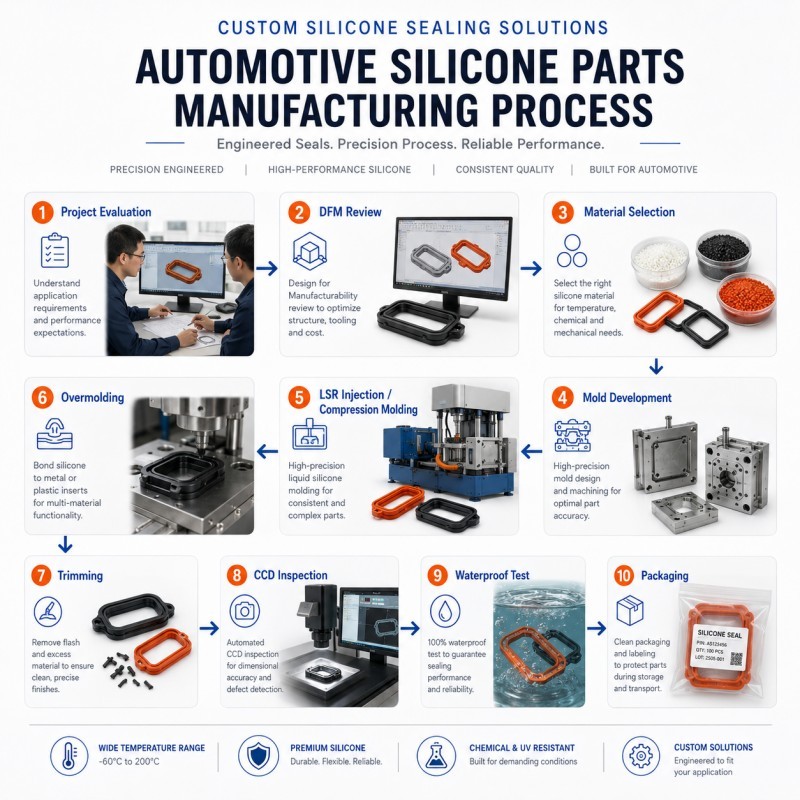 Automotive silicone parts manufacturing process