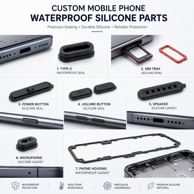 Custom mobile phone waterproof silicone parts