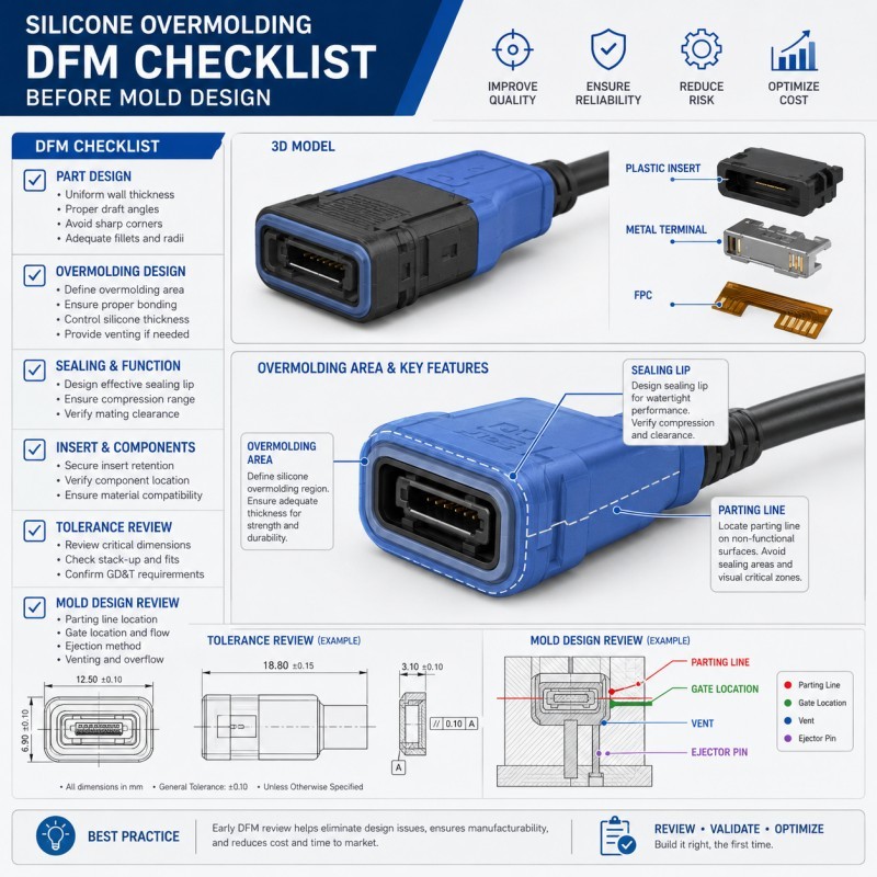 Silicone overmolding DFM checklist before mold design