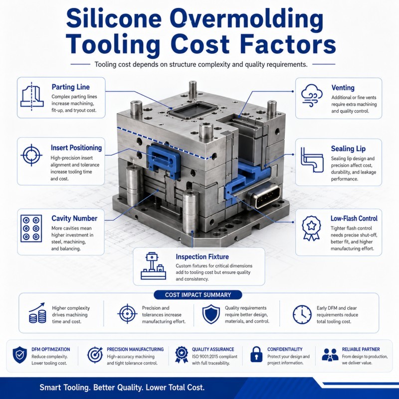 Silicone overmolding tooling cost factors