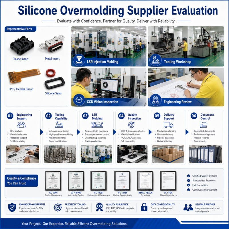 Silicone overmolding supplier evaluation for OEM projects