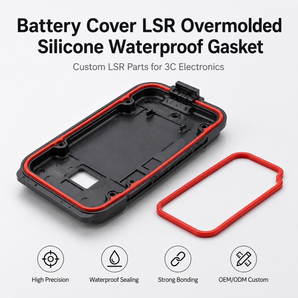 LSR overmolded electronic housing gasket