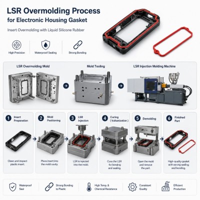 LSR Overmolded Electronic Housing Waterproof Silicone Gasket