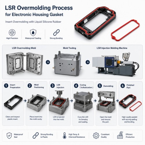 LSR Overmolded Electronic Housing Waterproof Silicone Gasket