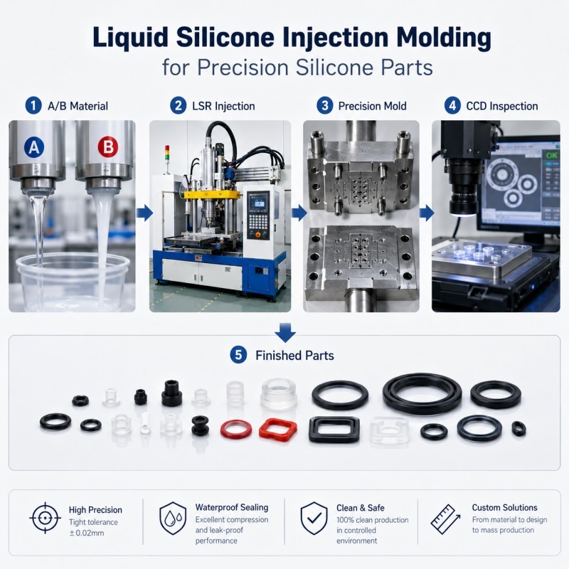 Liquid silicone injection molding for precision silicone parts