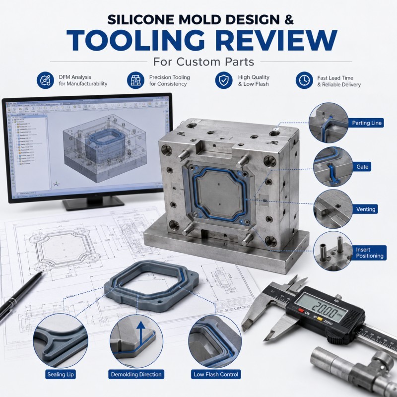 Silicone mold design and tooling review for custom parts