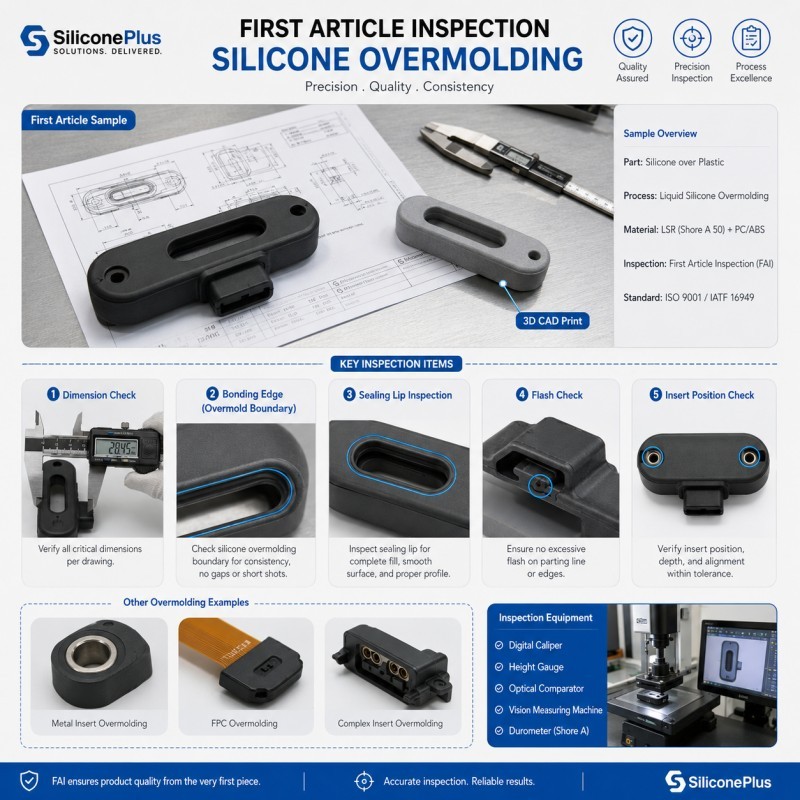 First article inspection for silicone overmolded parts