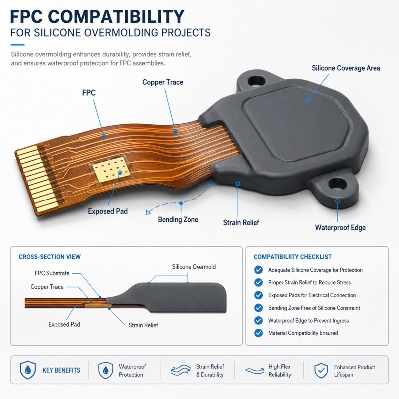 FPC compatibility for silicone overmolding projects