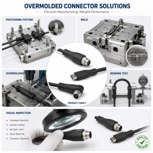 Precision Silicone Overmolded Cable Strain Relief Seal